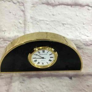 Reflections Black & Golden 2 Writing Pens and Desk Clock Set with Case